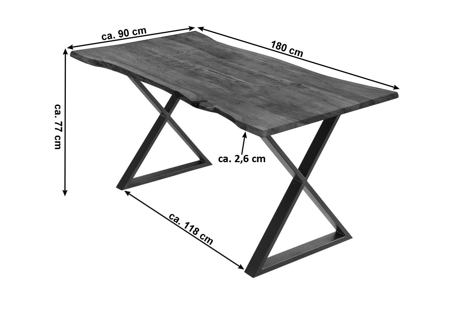Lakazi Esstisch KASIMIR 180 Produktansicht 2
