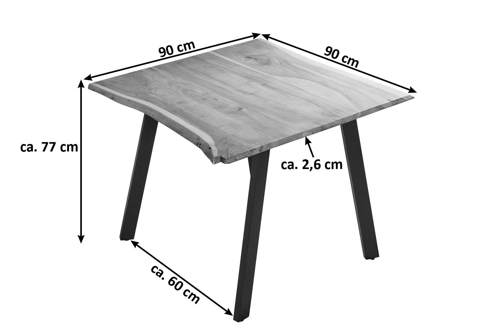 Lakazi Esstisch LAXMI 90 Produktansicht 7