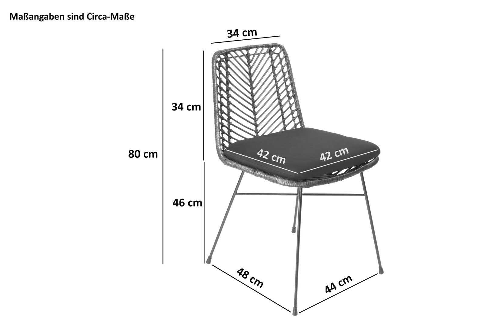 Lakazi Rattanstuhl DETROIT B-Ware Produktansicht 2