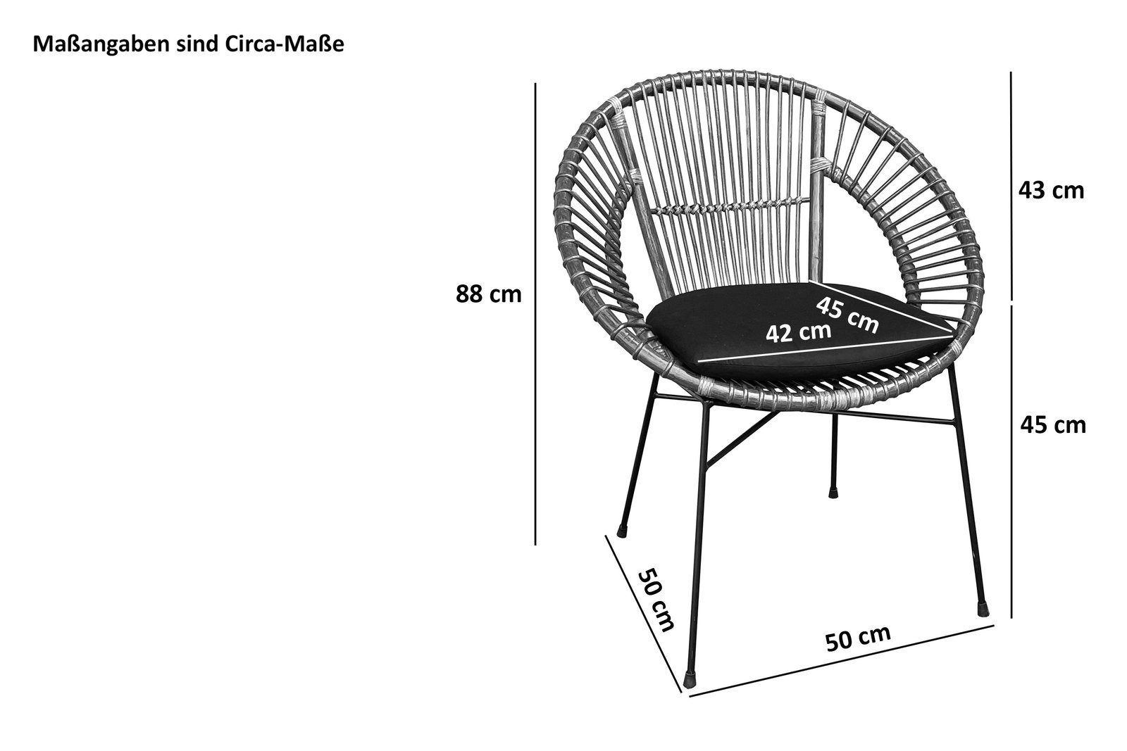 Lakazi Rattanstuhl GENUA B-Ware Produktansicht 11