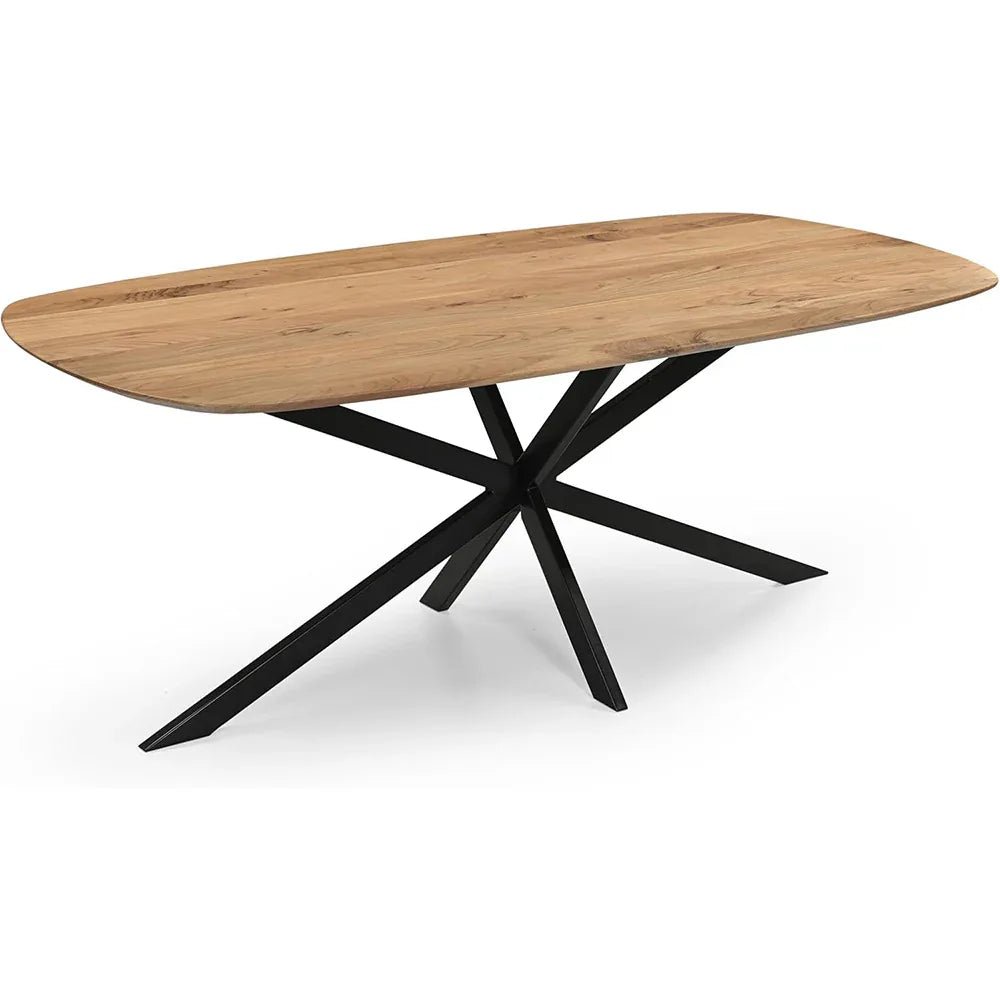 Esszimmertisch Oval Massivholz Akazie – Spider-Gestell – Produktansicht