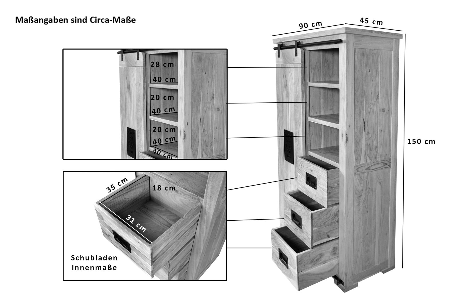 Lakazi Highboard LIBRO Produktansicht 8